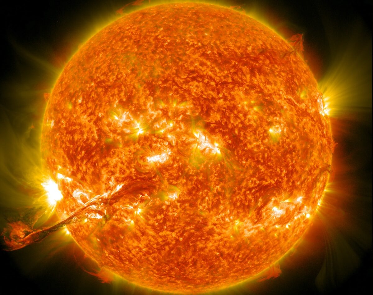 The sun with a corona mass ejection