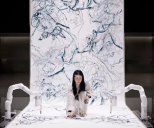 Featured image for Sougwen Chung: Drawing with Robotic Systems